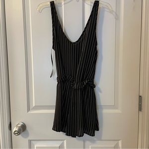 Black and white stripe romper